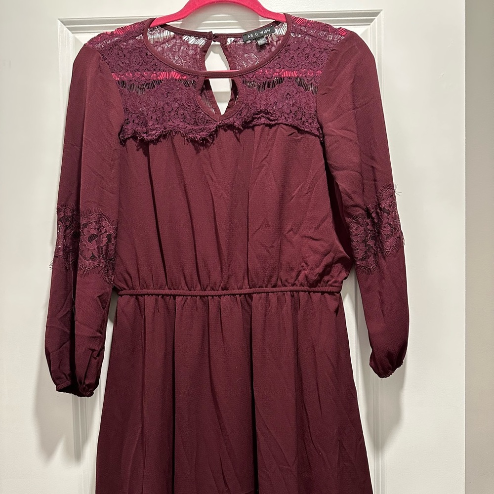 Burgundy lace dress